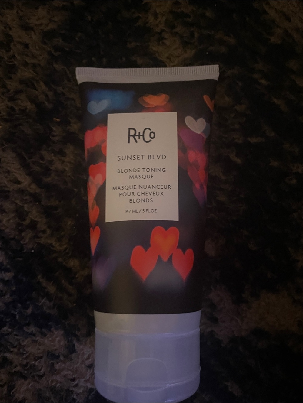 R+Co Black Tube with Multicolor Heart Accents